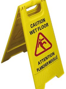 Bilingual wet floor sign