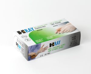 Disposable vinyl gloves, clear, powdered, small, 100/box