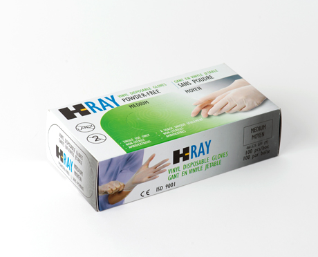 Gants jetables en vinyle, transparent, avec poudre, petit, 100/boîte