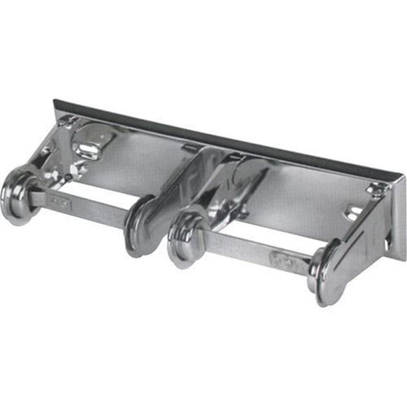 Distributeur double rouleau, fini chrome poli