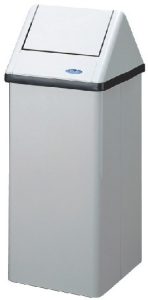 Epoxy metal waste can, white, 80 L (21 gal)