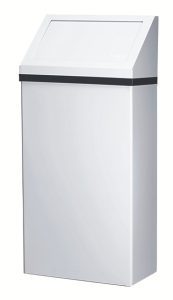 Metal waste can, white, 13 gal (50 L)