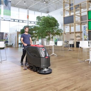 Walk-behin scrubber, AGM battery