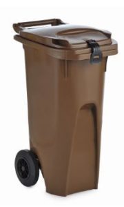 Wheeled recycling cart, brown