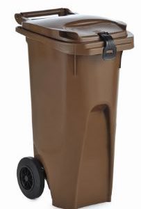 Wheeled recycling cart, brown