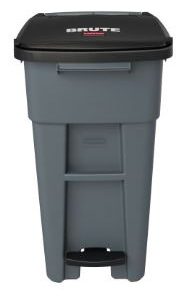 BRUTE® STEP-ON WHEELED CONTAINER 32 GAL GREY