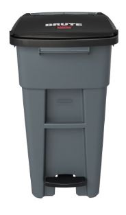 BRUTE® CONTENEUR À ROULETTES À PÉDALE 32 GAL GRIS