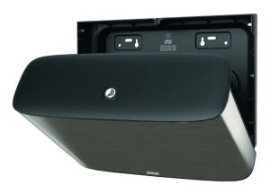 Mini-jumbo toilet paper dispenser, stainless steel