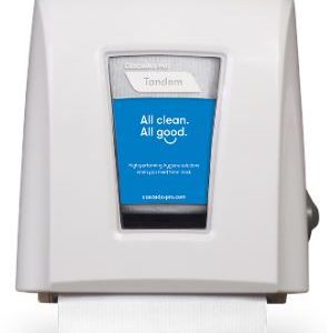 Low-profile roll hand towel dispenser