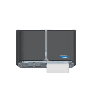 High-capacity toilet paper dispenser, side by side