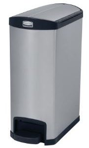 Slim Jim stainless steel side step-on container