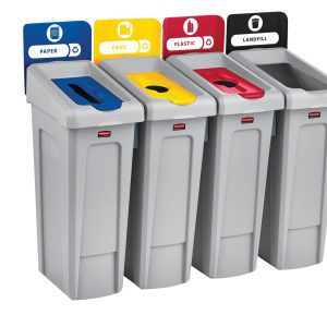 4-stream recycling station / waste, paper, plastic, bottles