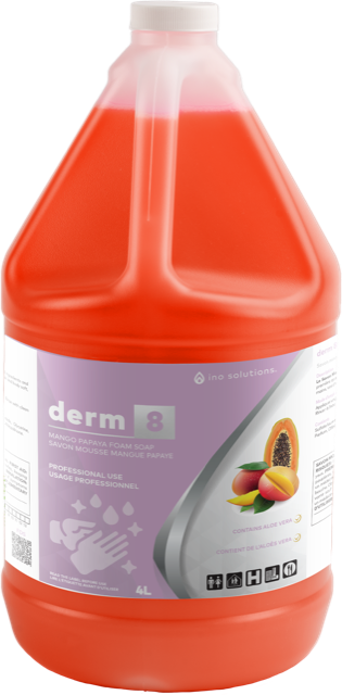 DERM 8 savon à mains moussant, parfum mangue et papaye