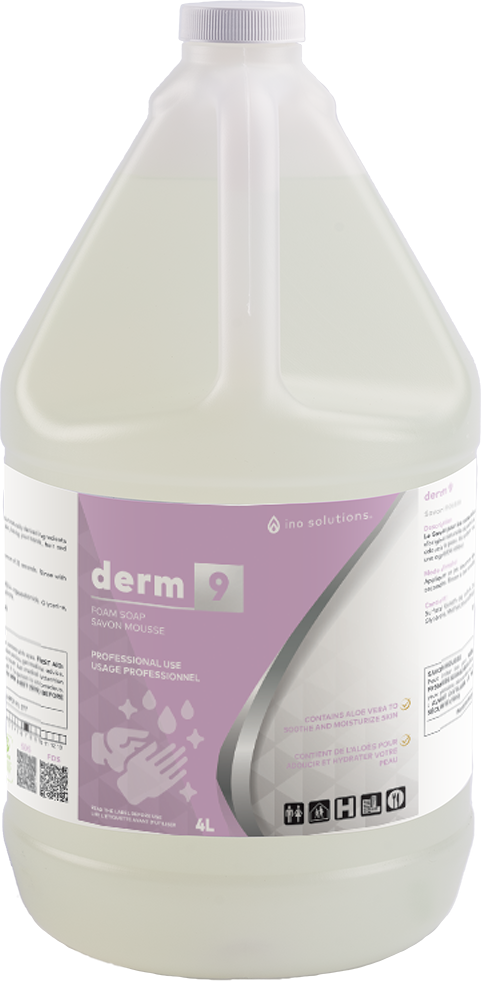 DERM 9 savon à mains moussant, sans parfum