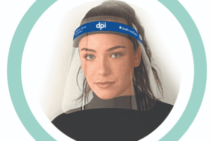 Plastic medical face shield with headband, individually wrapped