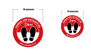 Vinyl anti-slip floor distancing decals
