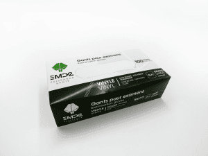 Medical-grade vinyl gloves (100 per box)