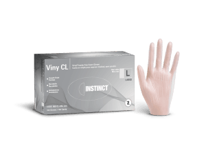VINY disposable vinyl gloves, industrial grade, clear, large, 100/box