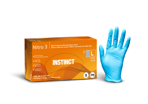 NITRO 3 disposable nitrile gloves, industrial grade, blue, 3.2 mil, XL, 100/box