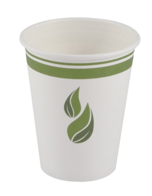 Gobelet en papier pour boisson chaude doublé de PLA compostable, 8 OZ