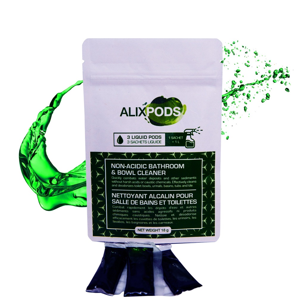 AlixPods nettoyant alcalin pour salle de bain et cuvette
