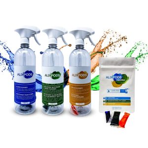 AlixPods TRIOPAC starter kit - glass cleaner + citrus cleaner + acid-free bathroom cleaner
